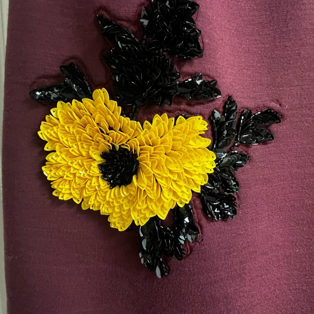 Anthropologie Dhruv Kapoor Shift Dress with Embellished Floral Accents - Picture 4 of 5